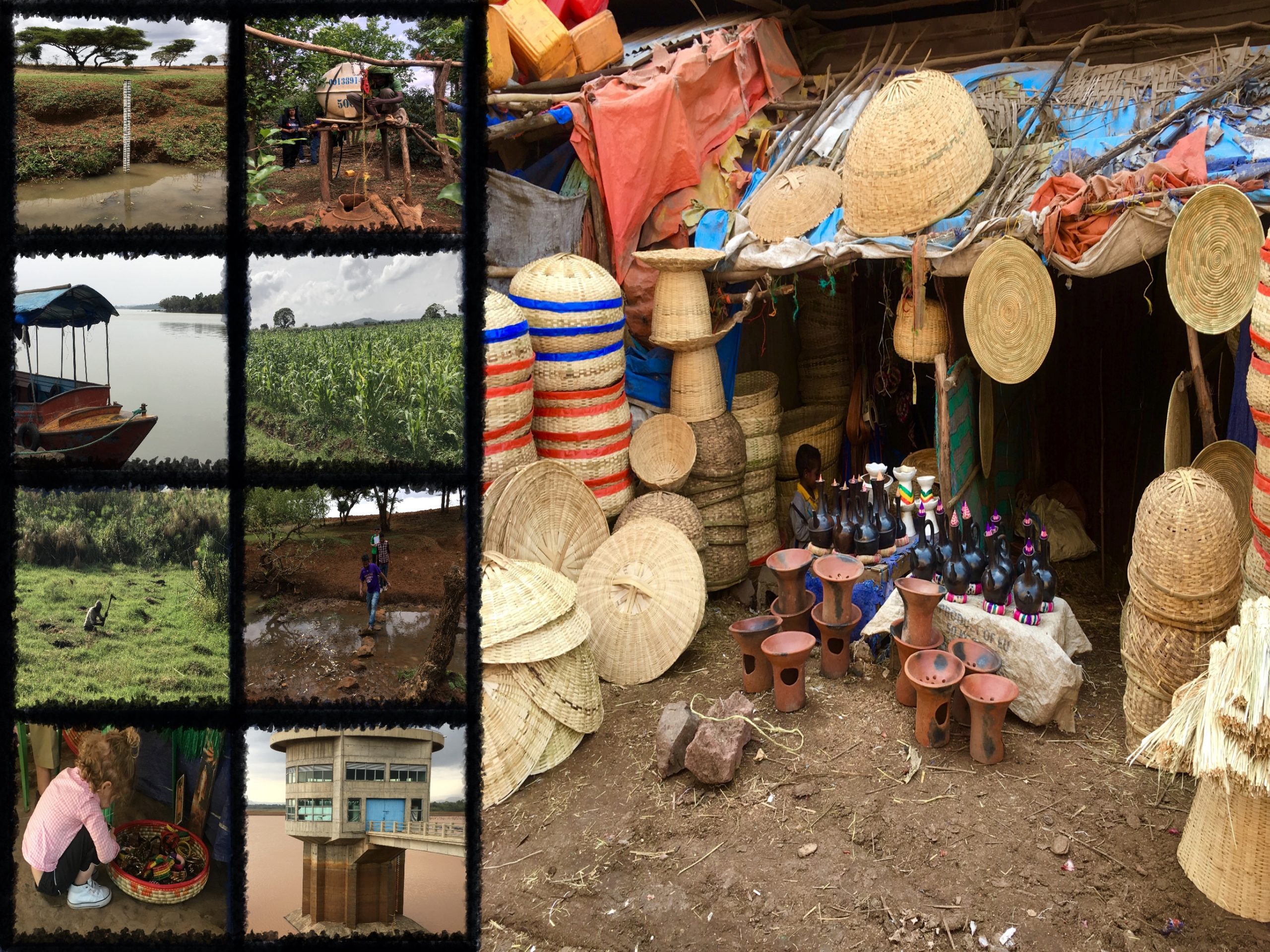 a collage of photos from ethiopia detailing PIREs visit in 2018