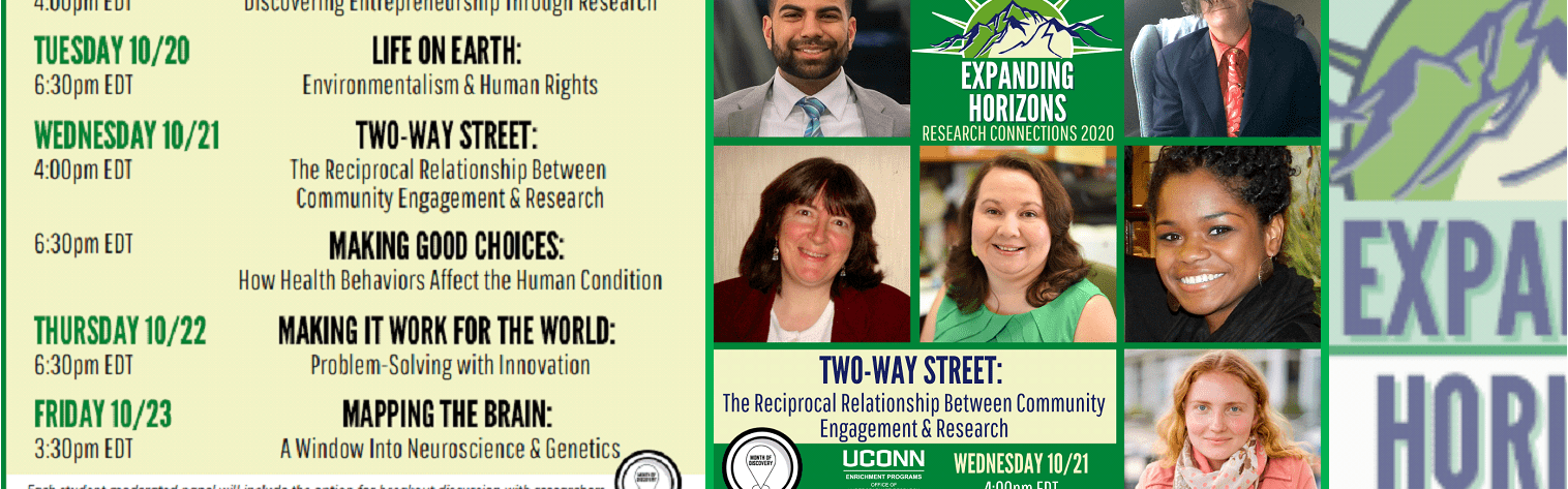 On Wednesday, October 21, PIRE students Kristen Kirksey and Genevieve Rigler will serve as panelists at UConn's annual Research Connection event